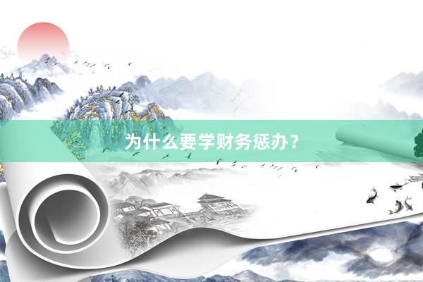 为什么要学财务惩办？